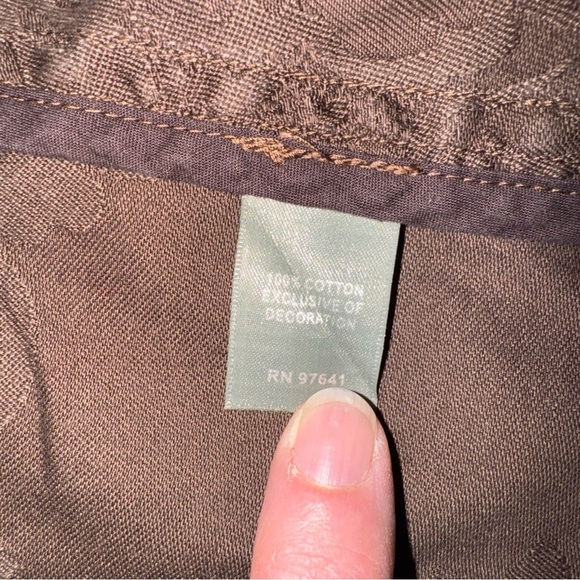 J Jill Brown Canvas Embroidered One Button Jacket Floral Purple Blue Small - Picture 11 of 11